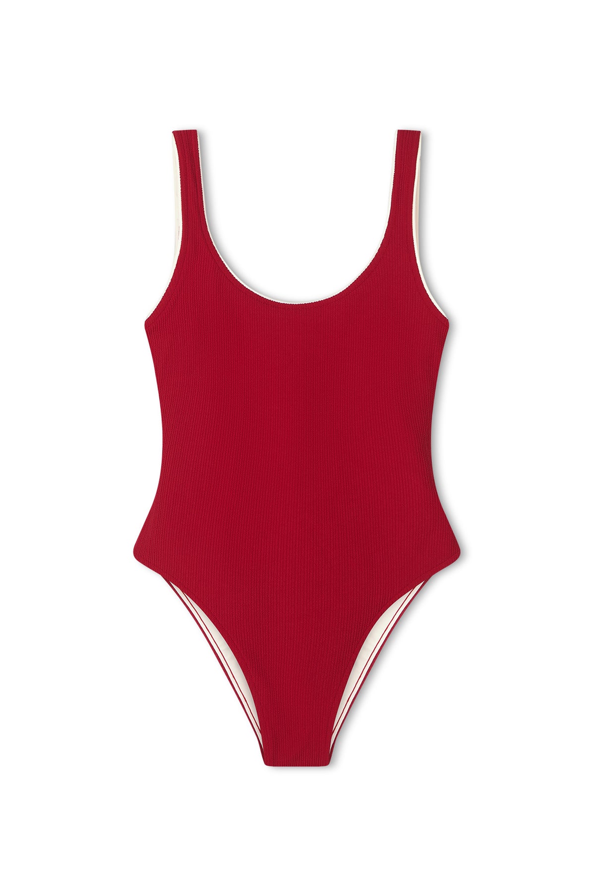 Crinkle Scoop One Piece - Cherry Red