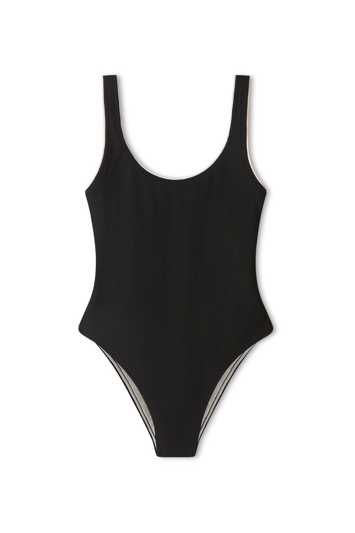 Crinkle Scoop One Piece - Black