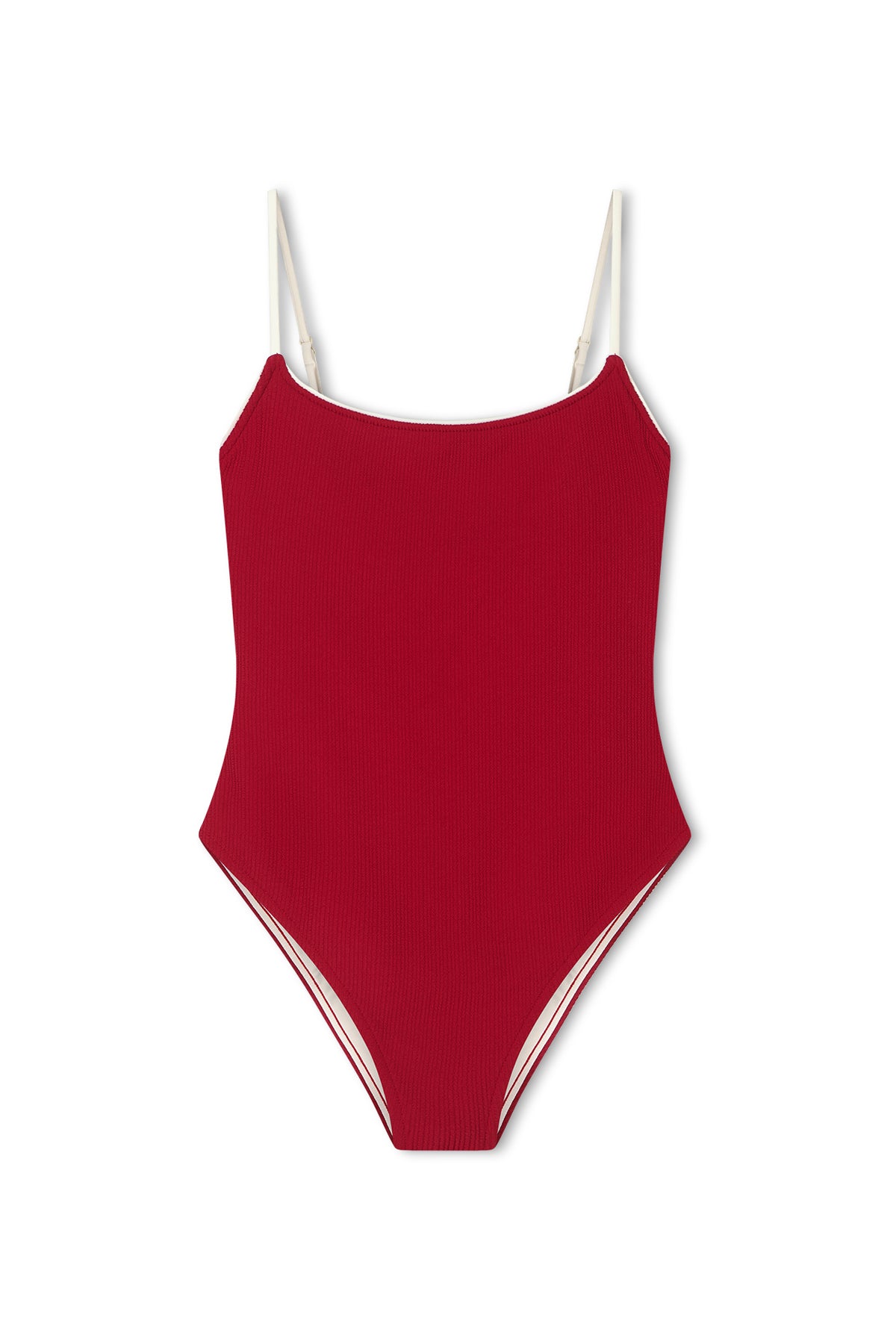 Crinkle Simple One Piece - Cherry Red