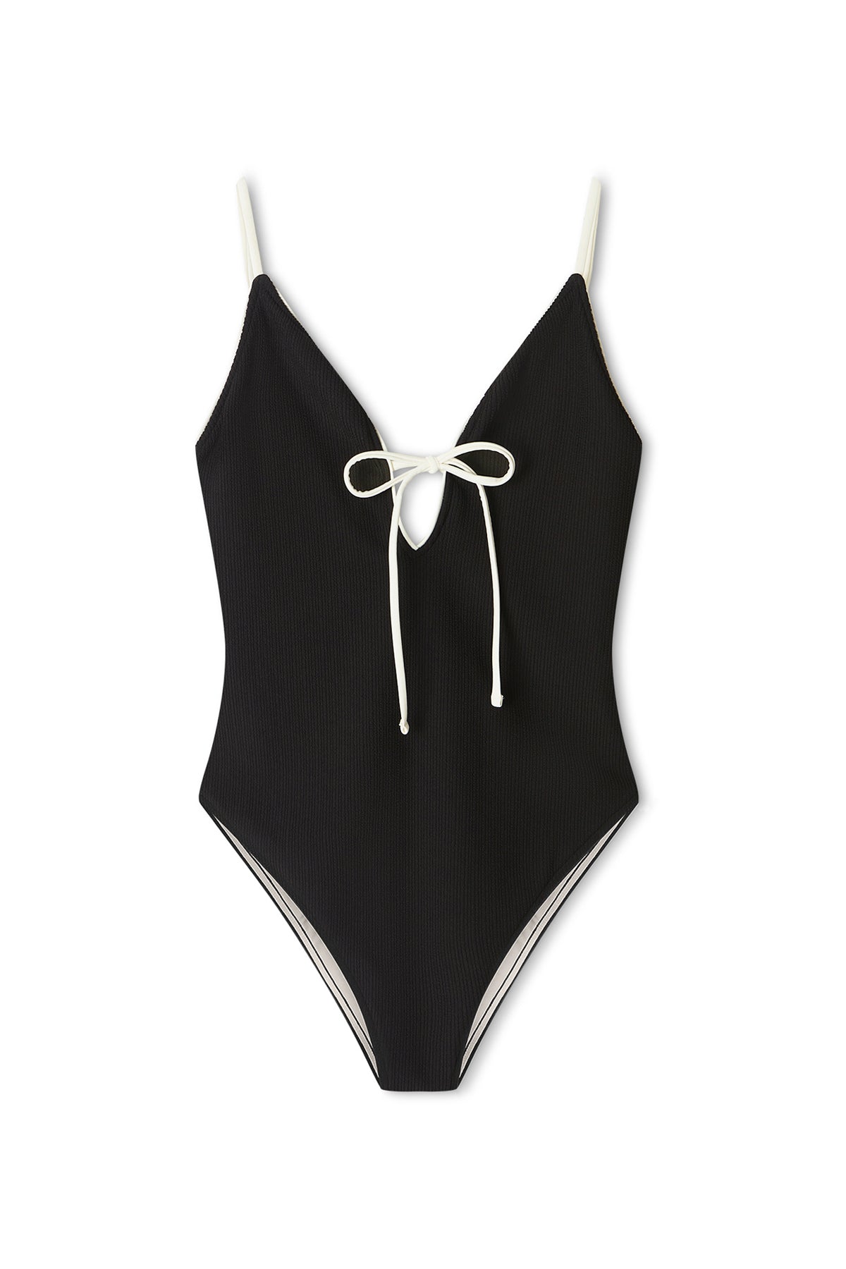 Crinkle Tie One Piece - Black