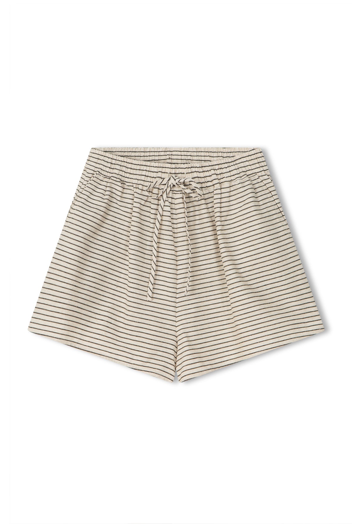 Linen Blend Short - Black Pin Stripe