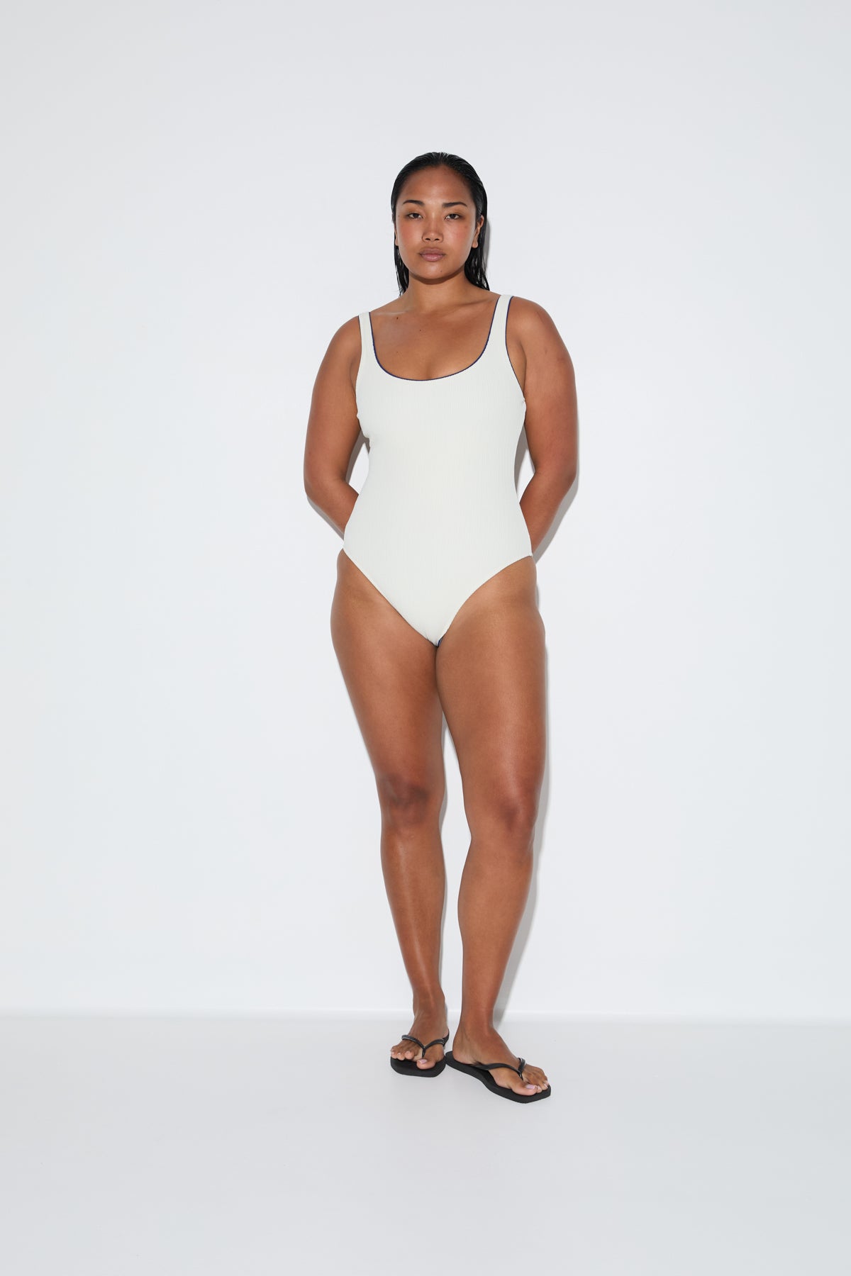 Crinkle Scoop One Piece - Coconut