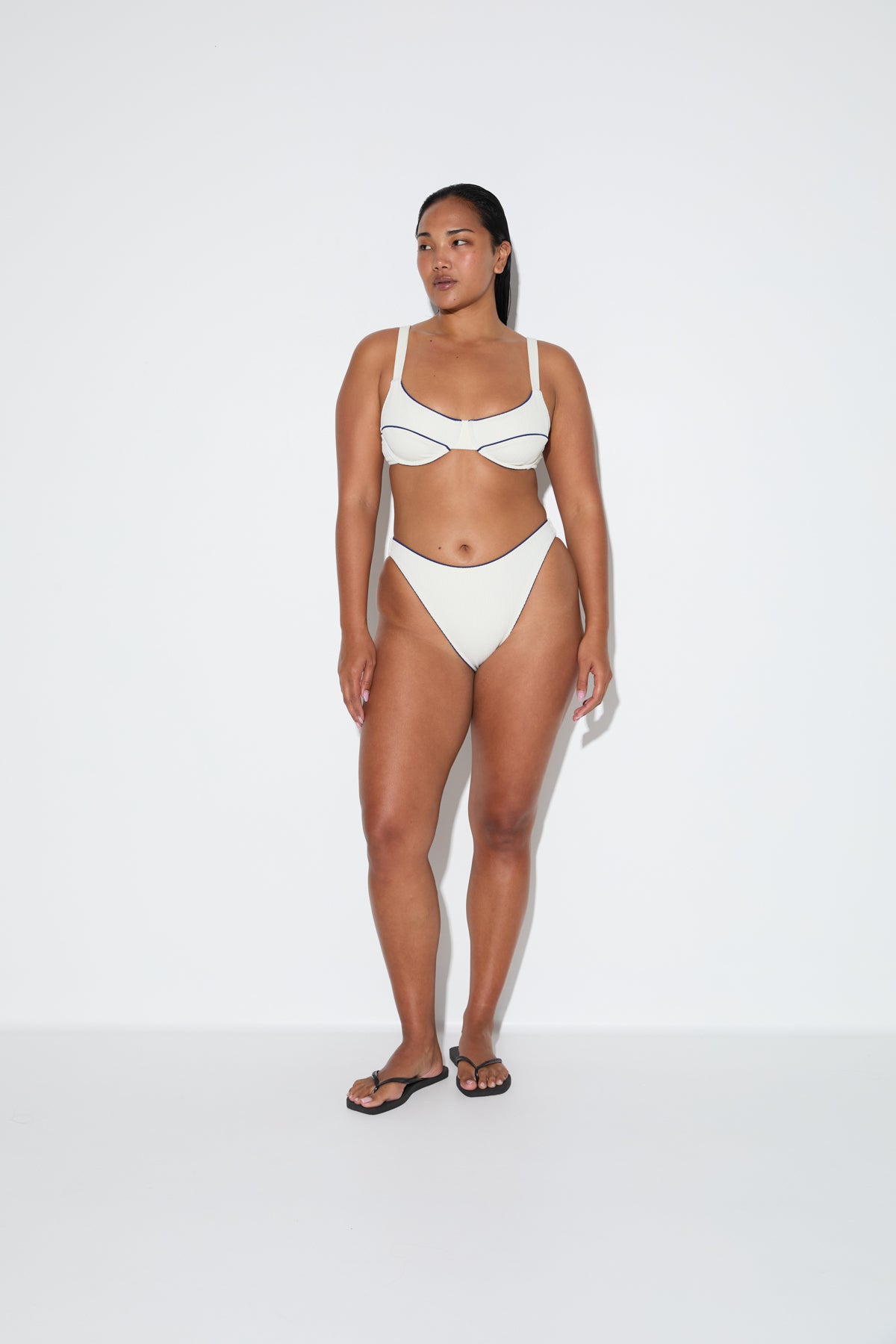Crinkle High Cut Brief - Coconut