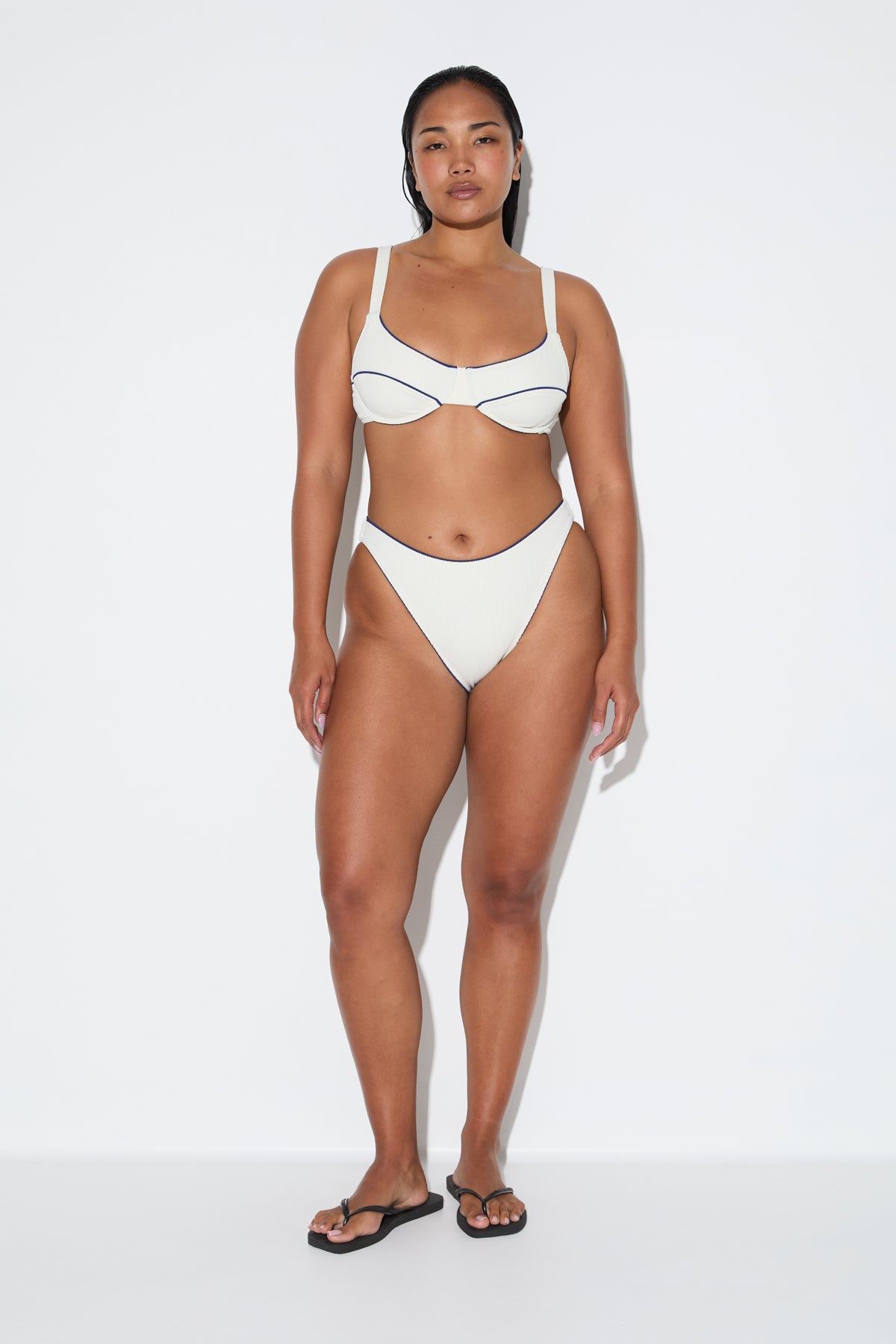 Crinkle Adjustable Bra Cup Top - Coconut