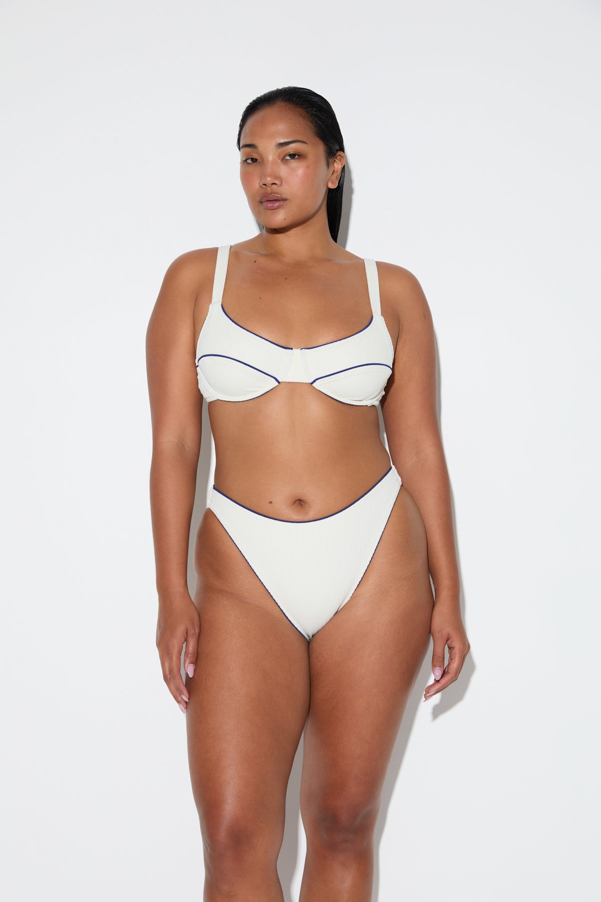 Crinkle Adjustable Bra Cup Top - Coconut