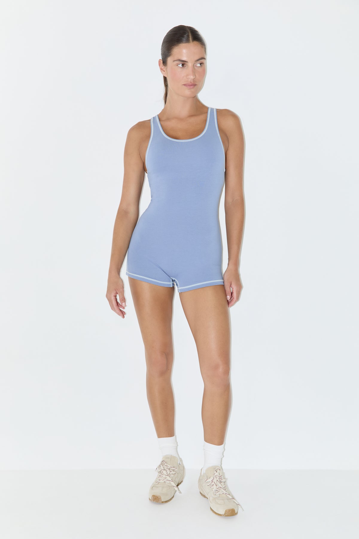 Racerback Bodysuit - Denim Blue