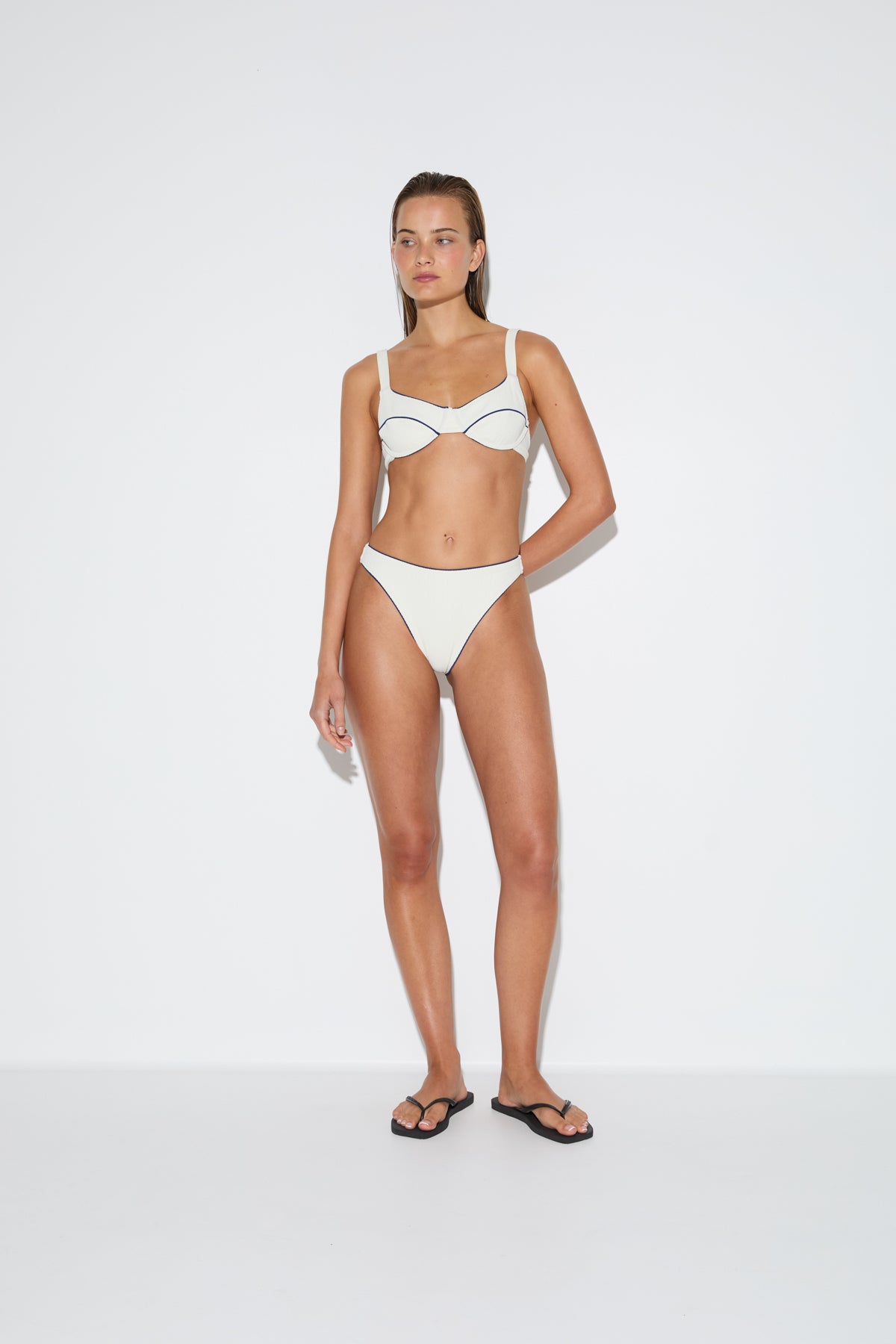 Crinkle High Cut Brief - Coconut