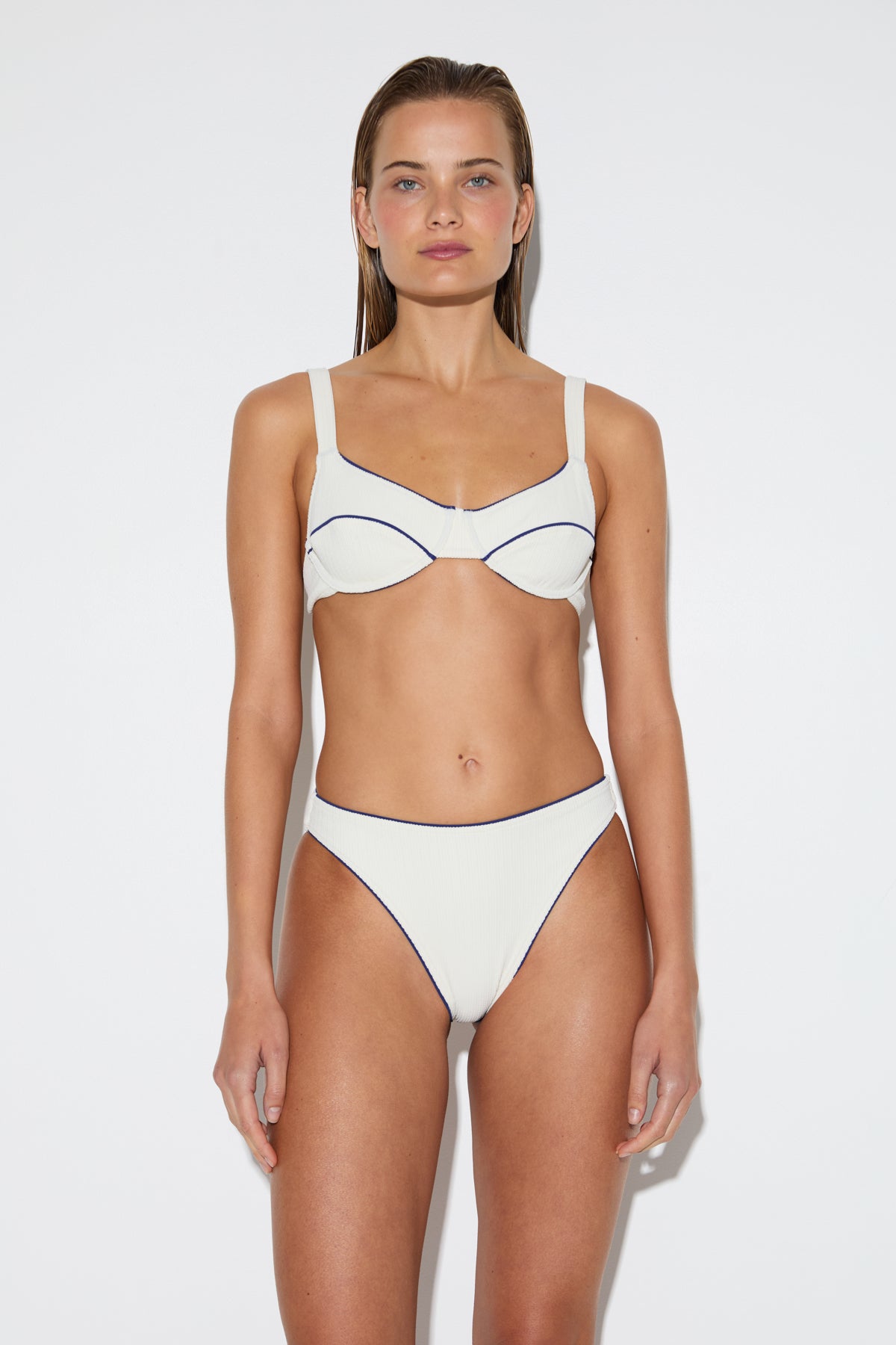 Crinkle High Cut Brief - Coconut
