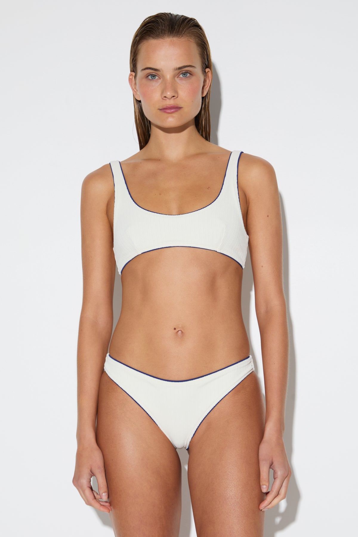 Crinkle Scoop Bralette Top - Coconut