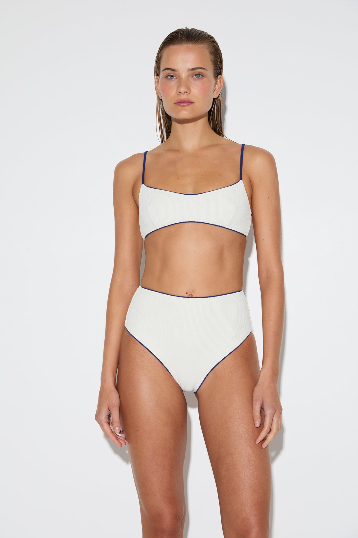 Crinkle Minimal Bralette Top - Coconut