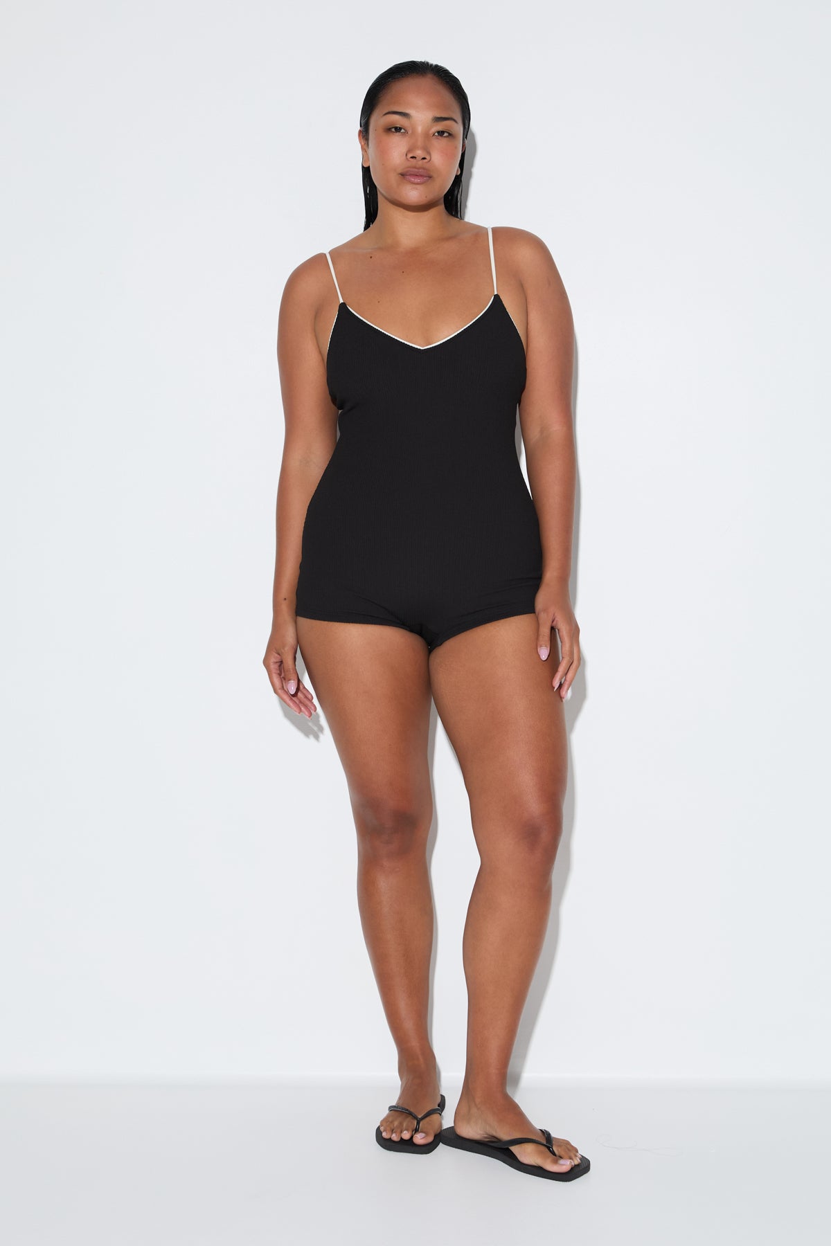 Crinkle Bodysuit - Black