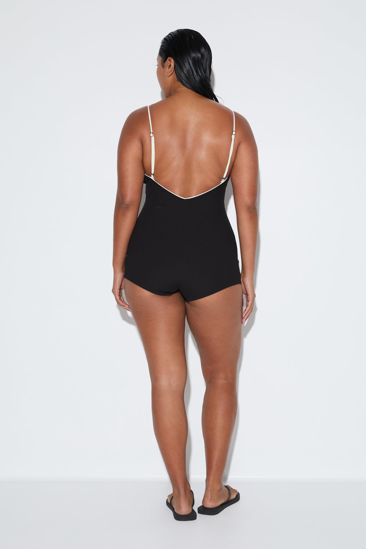 Crinkle Bodysuit - Black