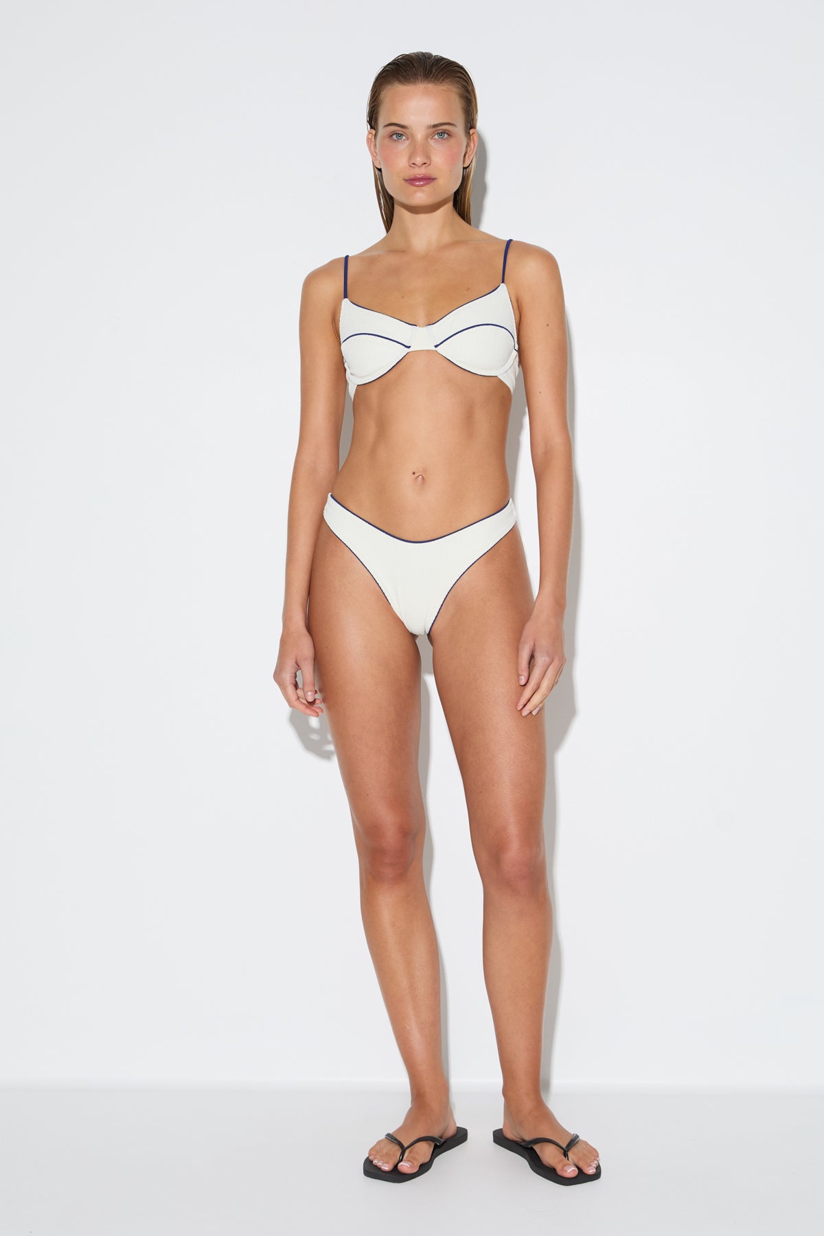 Crinkle Balconette Bra Cup Top - Coconut