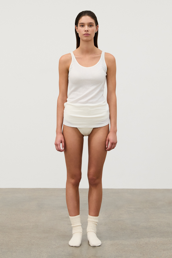 Rib Hemp Jersey Tank - White