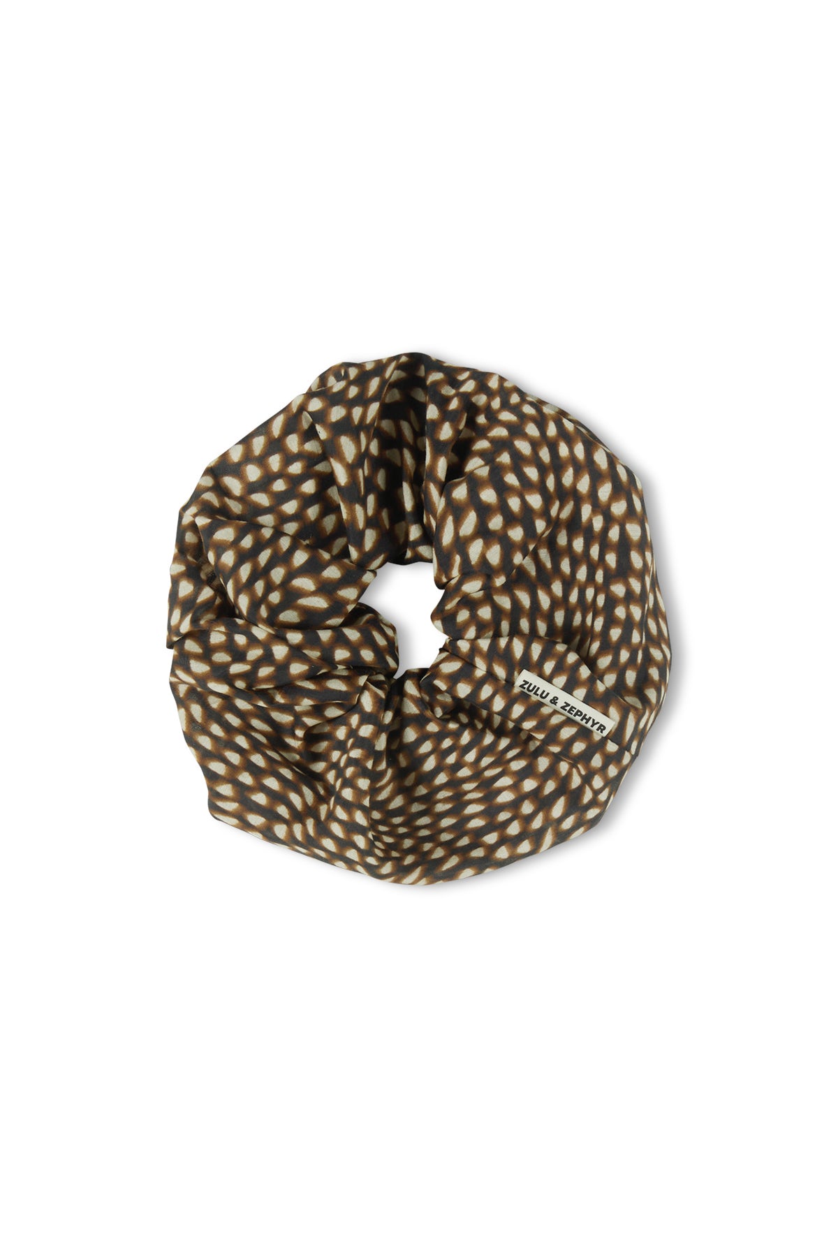 Large Cotton Silk Scrunchie - Black Spot