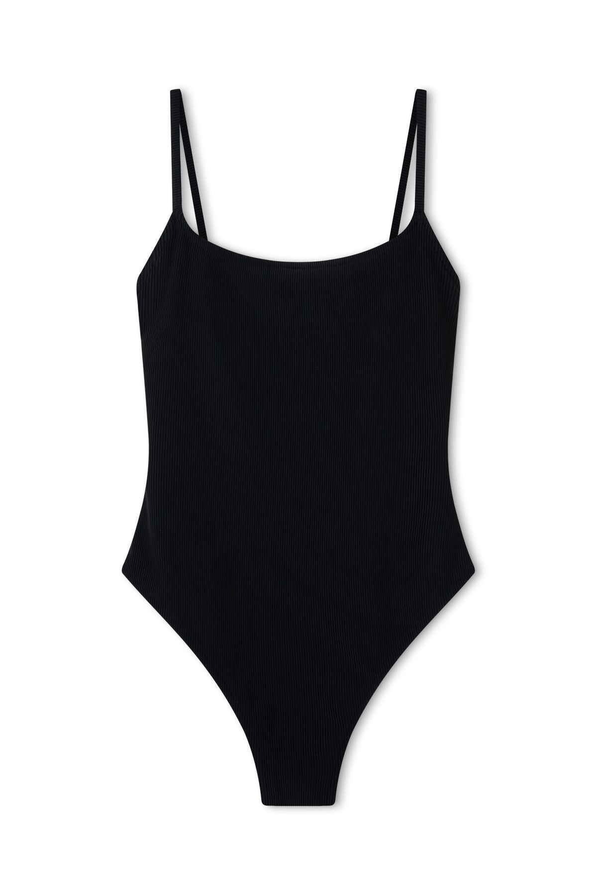 Signature Stripe Simple One Piece - Black