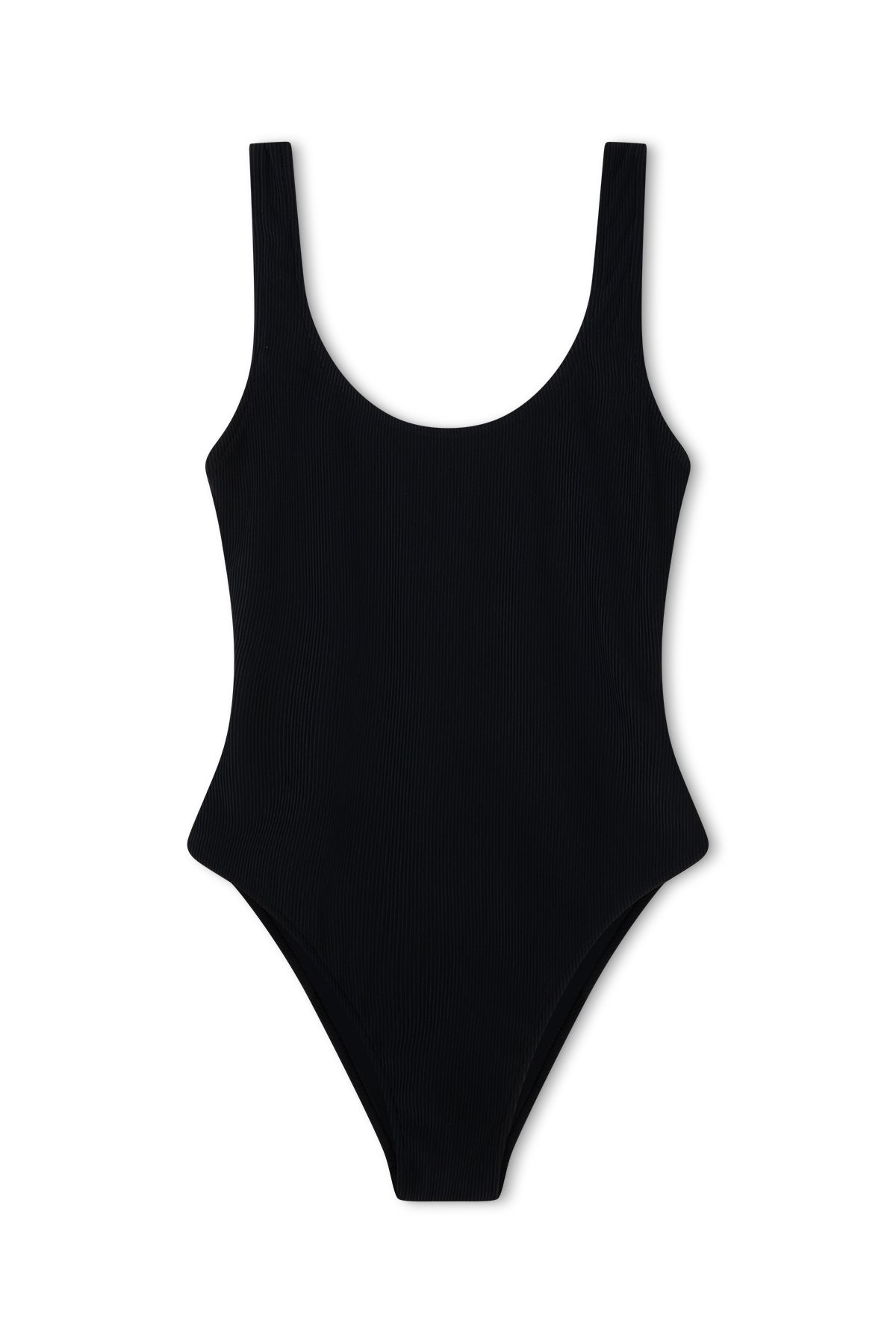 Signature Stripe Scoop Back One Piece - Black