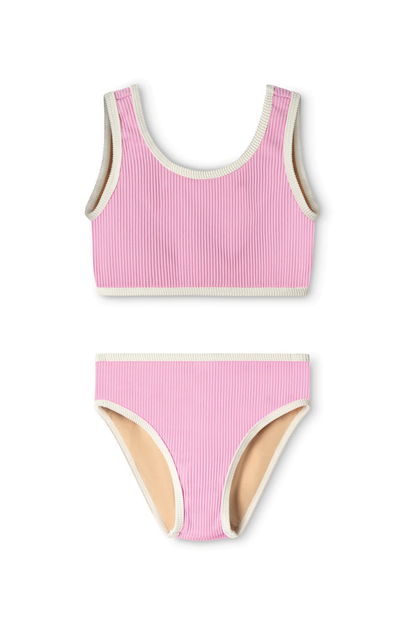 Mini Rib Scoop Bikini - Sea Pink