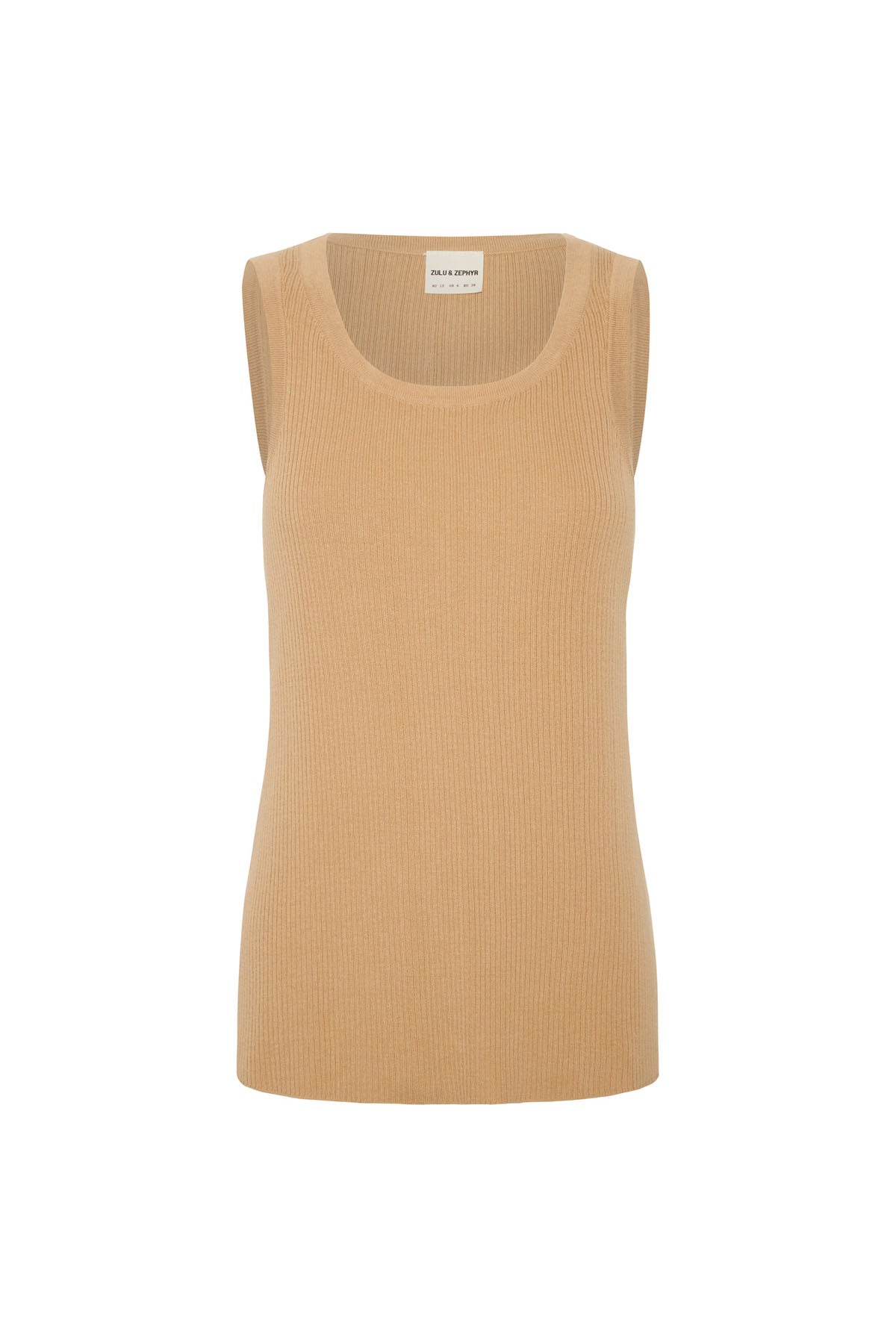 Signature Rib Knit Tank - Tan