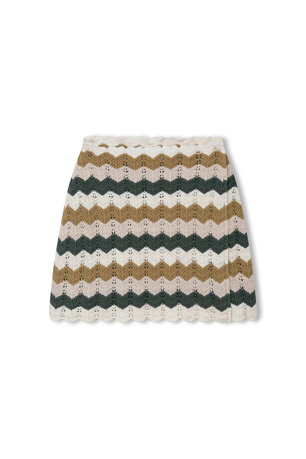 Chevron Cotton Crochet Mini Skirt